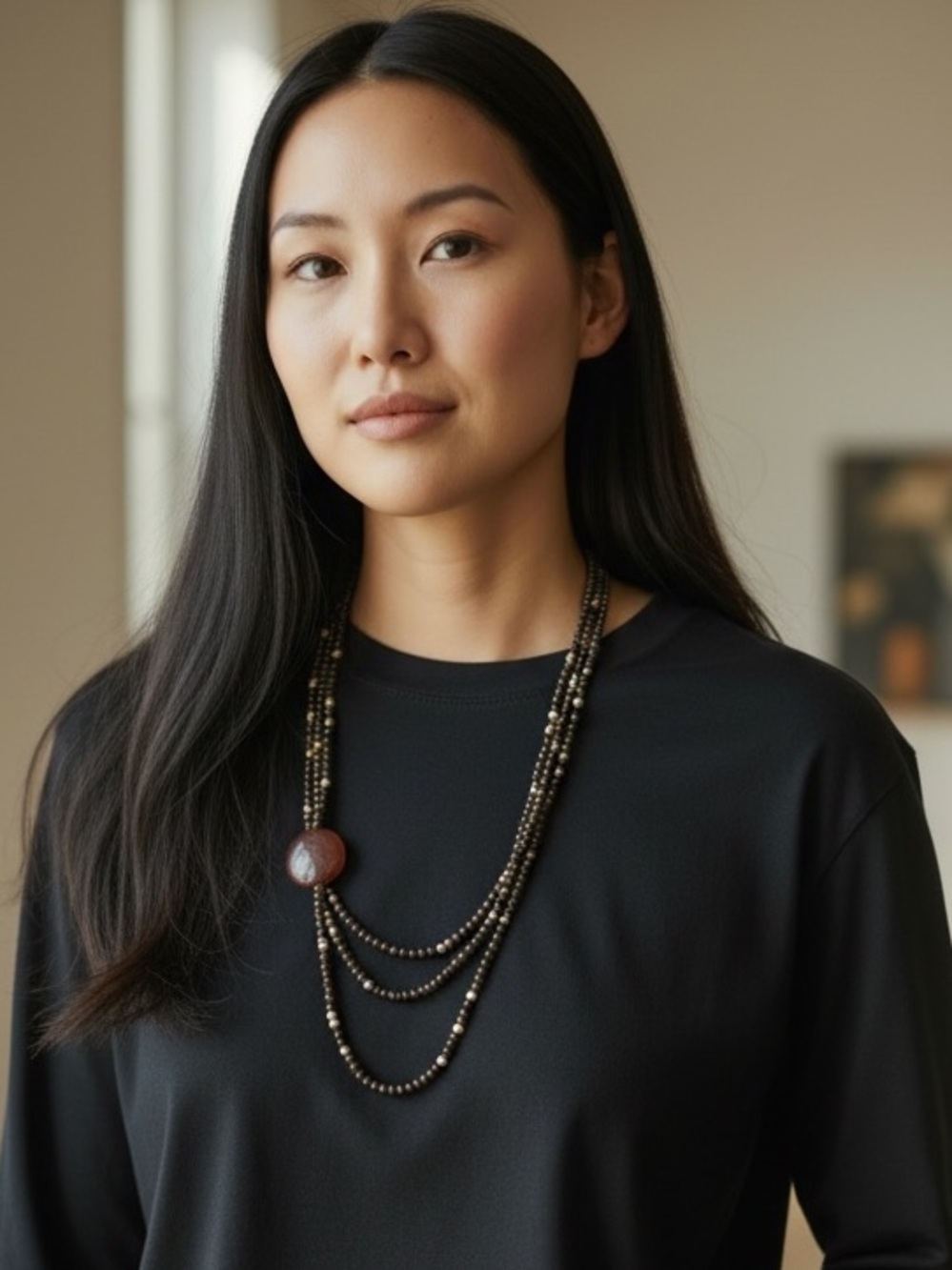 Multi-Strand Beaded Nut Necklace